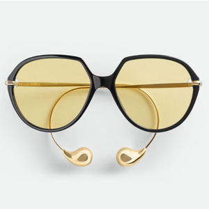 Bottega Veneta Sunglasses Featuring Sculptural Gold Drop Pendants