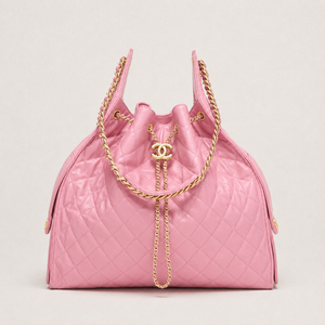 Chanel 25 Large Handbag Gold-Tone Metal Light Pink