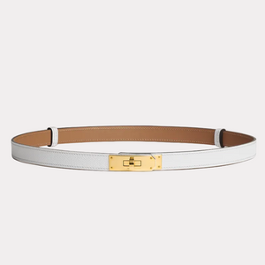 Hermes Kelly 18 White Belt