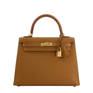 Hermès Kelly 25 Brown Epsom Gold Hardware