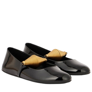 Alaïa Embellished Patent Leather Ballet Flats