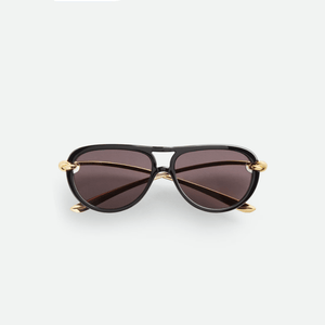 Bottega Veneta Classic Aviator Sunglasses With Gold Ribbon Detail