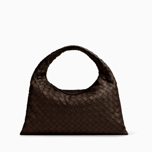 Bottega Veneta Small Hop Hobo Bag In Intrecciato Leather Brown