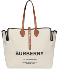 Burberry Neutral Logo Canvas Tote Bag – White