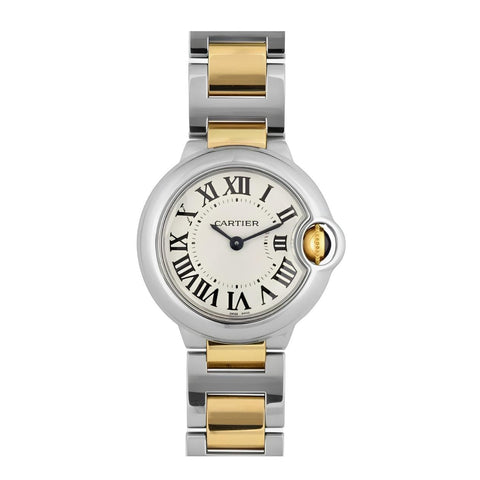 Cartier Silver Gold Stainless Steel Bleu Women's Wristwatch - BEAUTY BAR