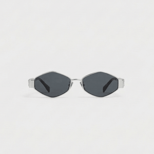 Celine Sunglasses With a Geometric Silver Metal Frame And Gray Lenses