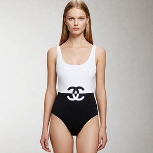 Chanel One-Piece Swimsuit in Black And White