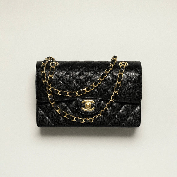 Chanel Classic Handbag Grained Calfskin & Gold-Tone Metal