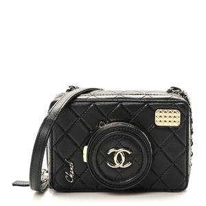 Chanel Camera Lambskin Quilted Coco Click Bag Black