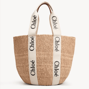 Chloé Large Woody Basket in Natural Fibers