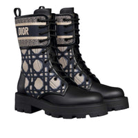 Dior D-Major Black Calfskin Boots with Cannage Detail