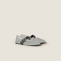 Miu Miu Aluminum Mesh Fabric Ballerinas