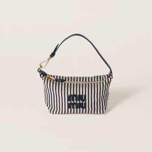 Miu Miu Beige/Baltic Blue Jacquard Fabric Pouch