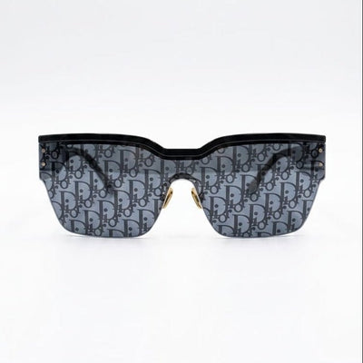 Dior Club Smoke Mirror Logo Shield Sunglasses