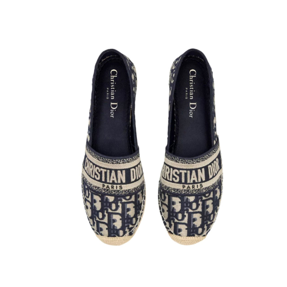 GRANVILLE ESPADRILLE NAVY BLUIE OBLIQUE EMBROIDERED COTTON MULE