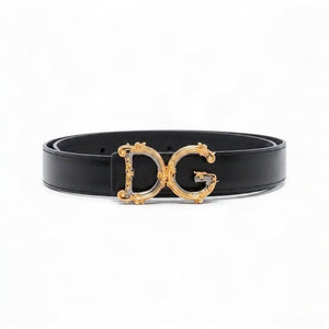 Dolce & Gabbana Baroque-Style Gold-Tone DG Logo Belt Buckle