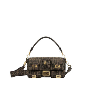 Fendi Brown Zucca FF Multi Pocket Baguette Bag