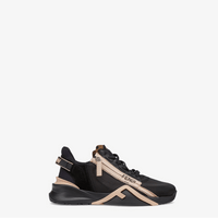 Fendi Flow Black Nylon & Suede Low-Top Sneakers
