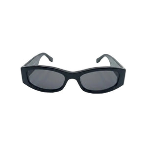 Fendi Oversized Black Shield Sunglasses With Gold Logo Accent