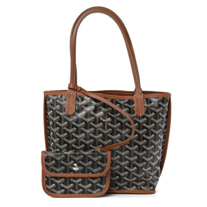 Goyard Goyardine Black Gold Anjou Small Reversible