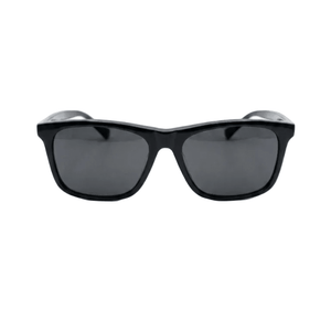 Gucci Black Acetate Sunglasses With Minimalist Gold Metal Temple Design