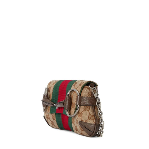 Gucci Gucci Horsebit Chain Small Shoulder Bagbeige Cotton - BEAUTY BAR