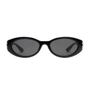 Gucci Luxury Cat-Eye Sunglasses - Shiny Black Frame With Gold Interlocking