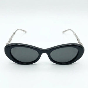 Gucci Oval Sunglasses Black & Silver