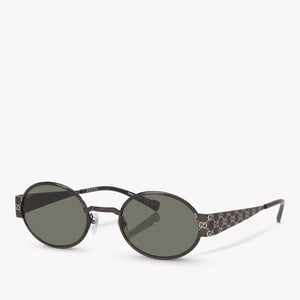Gucci Oval Sunglasses With GG Monogram Temples