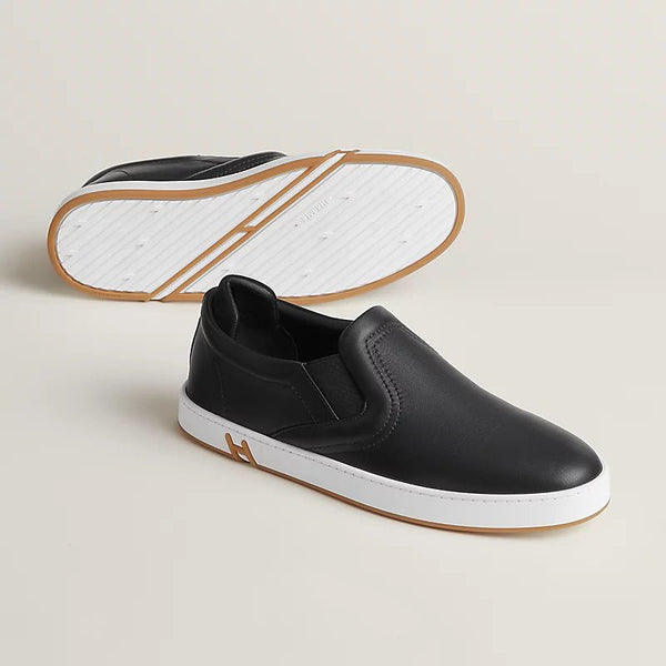 Hermès Belgium Lucky Slip-On Sneaker - Black