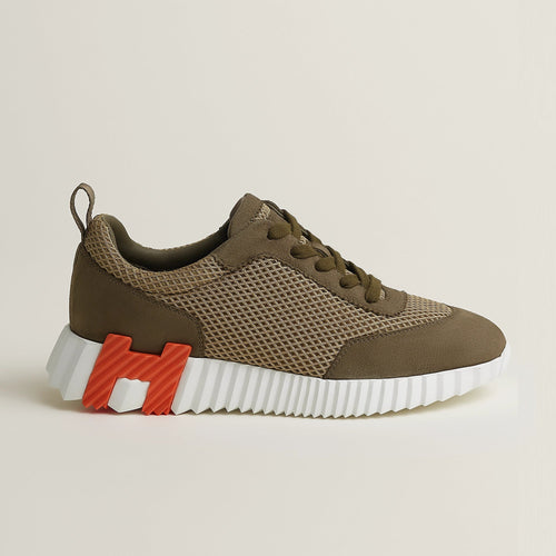 Hermès Bouncing Sneaker – All-Brown With Orange “H"