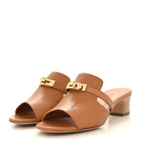 Hermes Calfskin Gigi 50 Sandals 38 Naturel