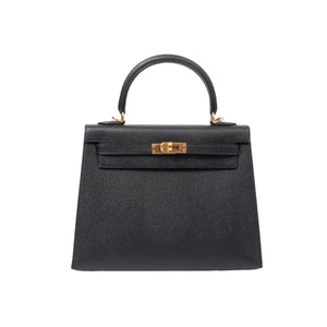 Hermès Kelly 25 Black Epsom Gold Hardware