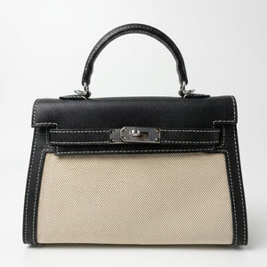 Hermès Mini Kelly 25 Sellier - Black Epsom & Toile Canvas