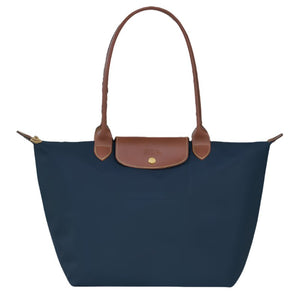 Longchamp Le Pliage Medium Shoulder Bag Blue And Brown