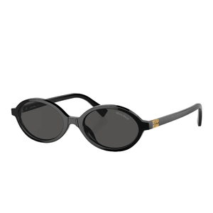 Miu Miu Designer Black Slim Oval Sunglasses