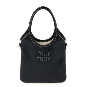 Miu Miu Lvy Mini Leather Tote Bag Black