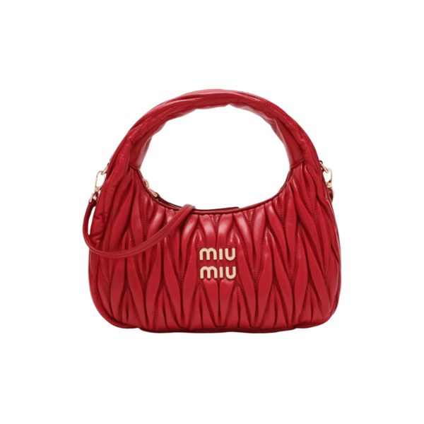 Miu Miu Small Miu Wander Red MatelassΓ© Bag
