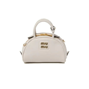 Miu Miu Vernice Branded Leather Top-Handle Bag