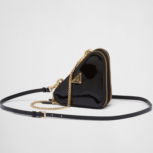 Prada Triangle-Logo Leather Mini Pouch