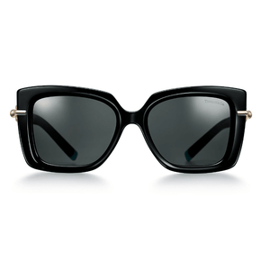 Tiffany & Co in Black Acetate with Dark Gray Lenses Sunglasses