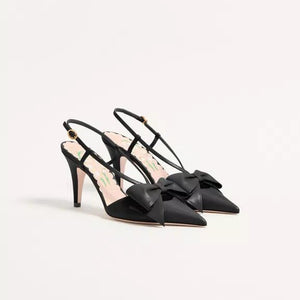 Valentino Bowow Slingback Pumps In leather 85mm