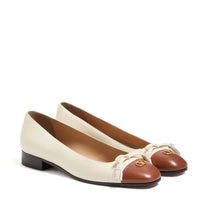 Valentino Off-White Brown Leather Toe Cap Tassel Detailing