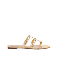 Valentino Rockstud Laminated Nappa Slide Sandal