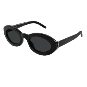 Yves Saint Laurent Black Logo Oval Sunglasses