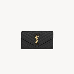 Yves Saint Laurent Cassandre Matelasse Large Flap Wallet In Lambskin