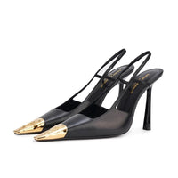 Yves Saint Laurent Jeanne Slingback Pumps in Smooth Leather