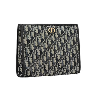 Dior Medium 30 Montaigne Pouch Blue Oblique Jacquard