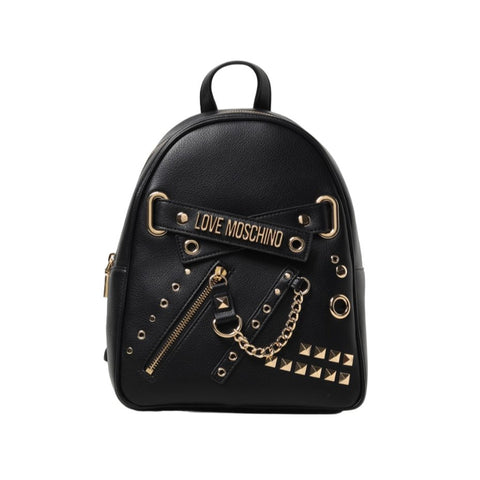 Love Moschino Logo-Lettering Backpack - Black - BEAUTY BAR