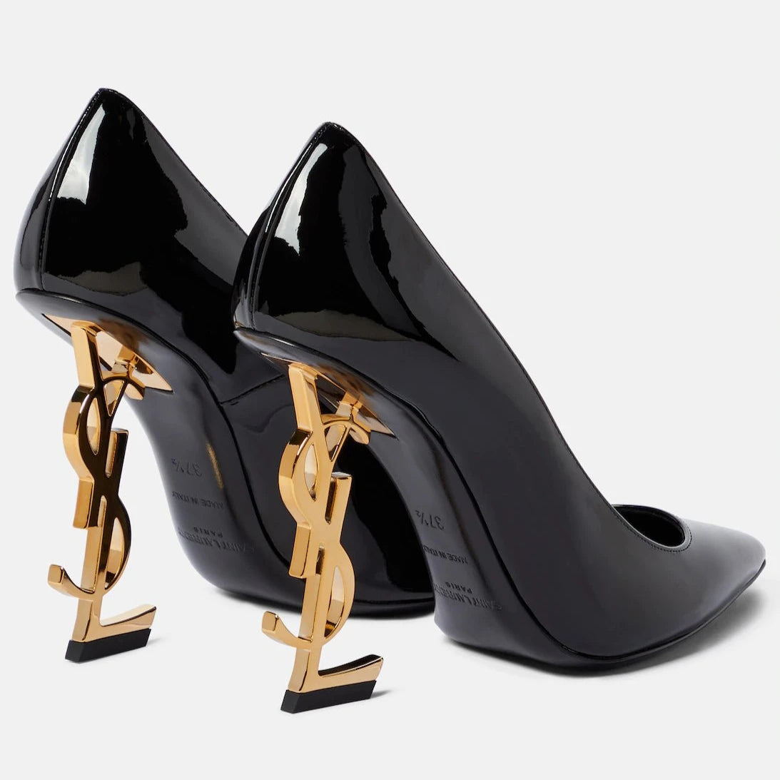 SAINT LAURENT OPYUM オピウム Saint Laurent Opyum 110 YSL Heeled Sandals in Nero | FWRD